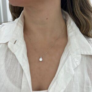 14K White Gold Lab-Grown Diamond Pendant, 1.50 CTW Four Prong Basket Solitaire